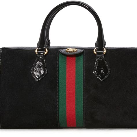 gucci black suede handbag|gucci denim ophidia.